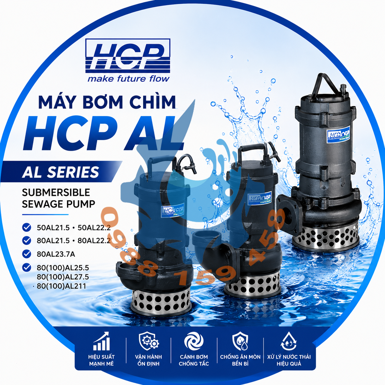 Máy bơm chìm nước thải HCP AL Máy bơm chìm nước thải HCP AL