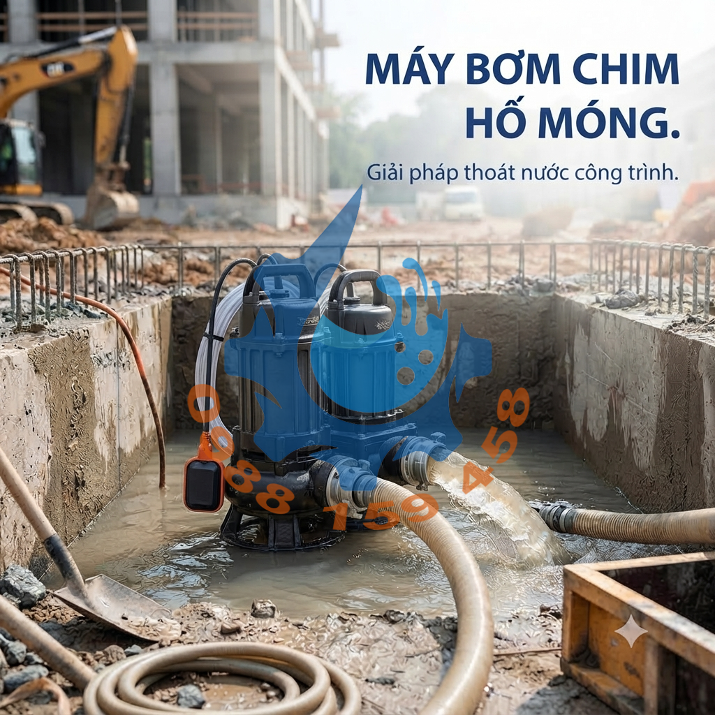 Máy bơm chìm hố móng