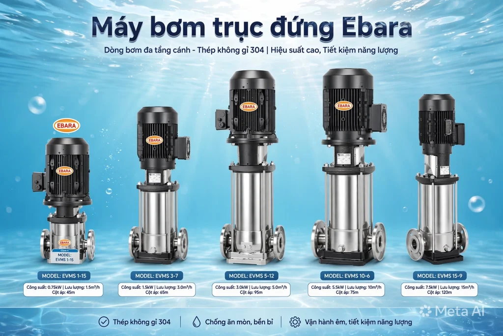 Máy bơm trục đứng Ebara