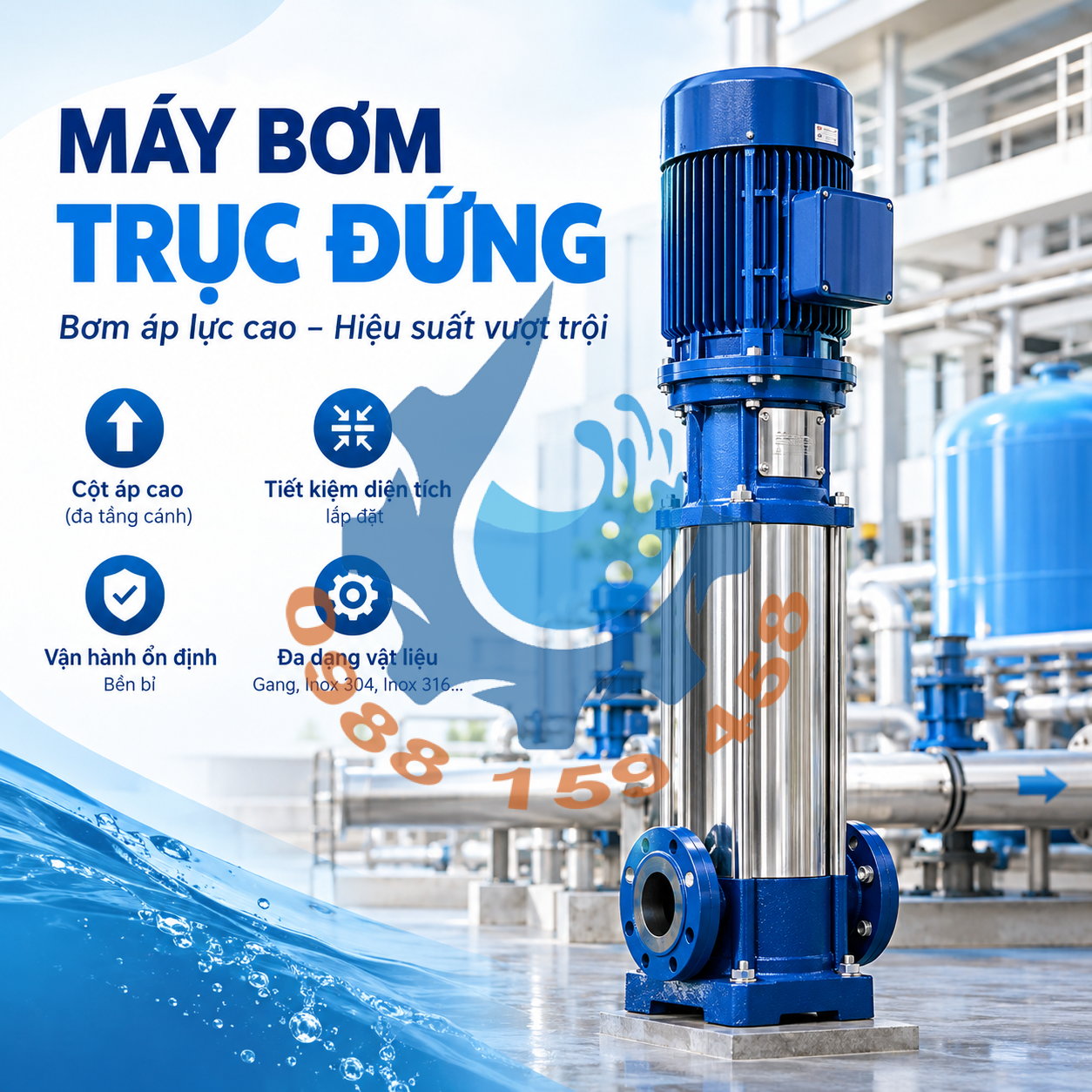 Máy bơm trục đứng