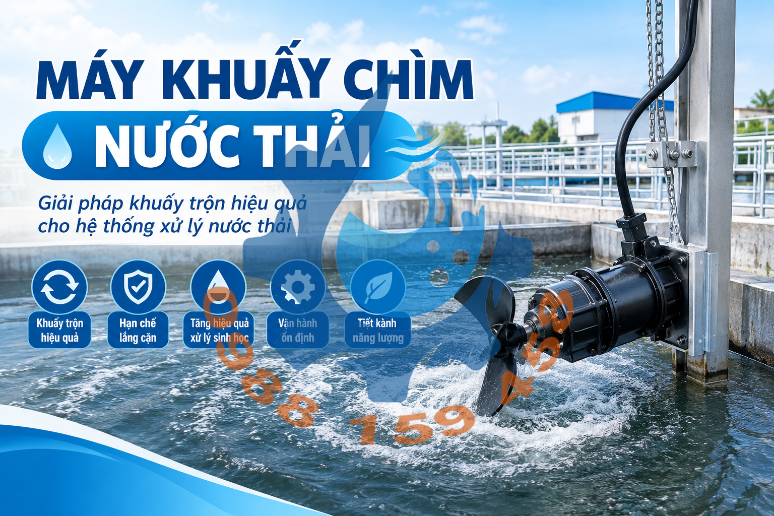 Máy khuấy chìm nước thải